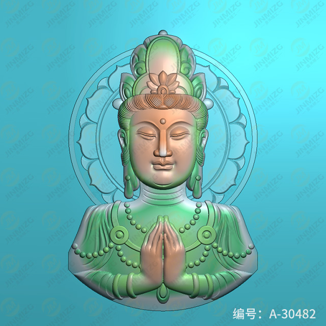 【觀音】玉雕機(jī)平面浮雕圖紙A-30482