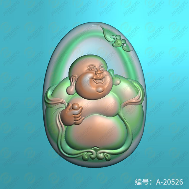 【彌勒佛】玉雕機(jī)平面浮雕圖紙A-20526
